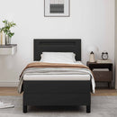 Box spring seng med LED-lysstrimler Sort 90 x 190 cm Kunstlæder