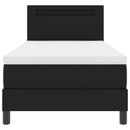 Box spring seng med LED-lysstrimler Sort 90 x 190 cm Kunstlæder