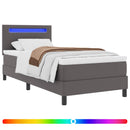 Box spring seng med madras Grå 90 x 190 cm Kunstlæder