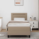 Box spring seng med madras Cappuccino 90 x 190 cm Kunstlæder