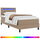 Box spring seng med madras Cappuccino 90 x 190 cm Kunstlæder