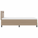 Box spring seng med madras Cappuccino 90 x 190 cm Kunstlæder