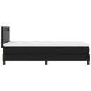 Box spring seng med madras Sort 90 x 200 cm Kunstlæder