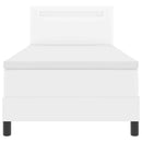 Box spring seng med madras Hvid 90 x 200 cm Kunstlæder