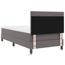 Box spring seng med madras Grå 90 x 200 cm Kunstlæder