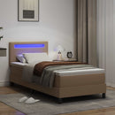 Box spring seng med madras Cappuccino 90 x 200 cm Kunstlæder