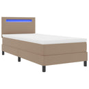 Box spring seng med madras Cappuccino 90 x 200 cm Kunstlæder
