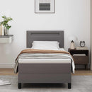 Box spring seng med madras Grå 100 x 200 cm Kunstlæder