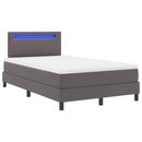 Box spring seng med madras Grå 120 x 200 cm Kunstlæder