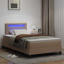 Box spring seng med madras Cappuccino 120 x 200 cm Kunstlæder