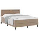 Box spring seng med madras Cappuccino 140 x 190 cm Kunstlæder