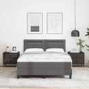 Box spring seng med madras Grå 140 x 200 cm Kunstlæder