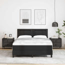 Box spring seng med madras Sort 160 x 200 cm Kunstlæder