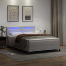 Box spring seng med madras Hvid 160 x 200 cm Kunstlæder