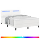 Box spring seng med madras Hvid 160 x 200 cm Kunstlæder