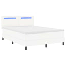 Box spring seng med madras Hvid 160 x 200 cm Kunstlæder