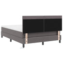 Box spring seng med madras Grå 160 x 200 cm Kunstlæder
