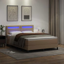 Box spring seng med madras Cappuccino 160 x 200 cm Kunstlæder