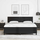 Box spring seng med hovedgærde Sort 180 x 200 cm Kunstlæder