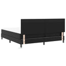 Box spring seng med hovedgærde Sort 180 x 200 cm Kunstlæder