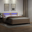 Box spring seng med madras Cappuccino 180 x 200 cm Kunstlæder