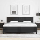 Box spring seng med madras med LED Sort 200 x 200 cm Kunstlæder