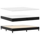 Box spring seng med madras med LED Sort 200 x 200 cm Kunstlæder