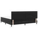 Box spring seng med madras med LED Sort 200 x 200 cm Kunstlæder