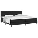 Box spring seng med madras med LED Sort 200 x 200 cm Kunstlæder
