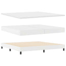 Box spring seng med madras med LED Hvid 200 x 200 cm Kunstlæder