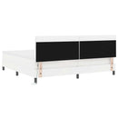 Box spring seng med madras med LED Hvid 200 x 200 cm Kunstlæder