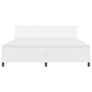 Box spring seng med madras med LED Hvid 200 x 200 cm Kunstlæder