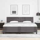 Box spring seng med madras Grå 200 x 200 cm Kunstlæder
