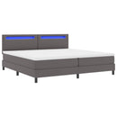 Box spring seng med madras Grå 200 x 200 cm Kunstlæder