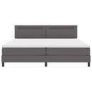 Box spring seng med madras Grå 200 x 200 cm Kunstlæder