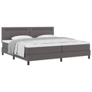 Box spring seng med madras Grå 200 x 200 cm Kunstlæder