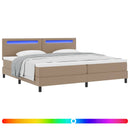 Box spring seng med madras Cappuccino 200 x 200 cm Kunstlæder