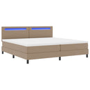 Box spring seng med madras Cappuccino 200 x 200 cm Kunstlæder