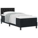 Box spring seng med madras Sort 80 x 200 cm Fløjl