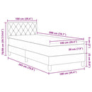 Box spring seng med madras Lysegrå 100 x 200 cm Fløjl