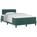 Box spring seng med madras Mørkegrøn 120 x 190 cm Fløjl