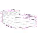 Box spring seng med madras Lysegrå 140 x 190 cm Fløjl