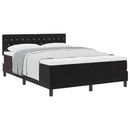 Box spring seng med madras Sort 140 x 190 cm Fløjl