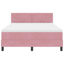 Box spring seng med madras Lyserød 140 x 190 cm Fløjl
