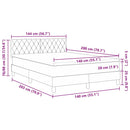 Box spring seng med madras Sort 140 x 200 cm Fløjl