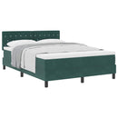 Box spring seng med madras Mørkegrøn 140 x 200 cm Fløjl