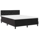 Box spring seng med madras Sort 160 x 200 cm Fløjl