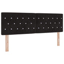 Box spring seng med madras Sort 160 x 200 cm Fløjl