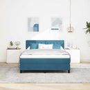 Box spring seng med madras Mørk blå 160 x 200 cm Fløjl