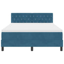 Box spring seng med madras Mørk blå 160 x 200 cm Fløjl